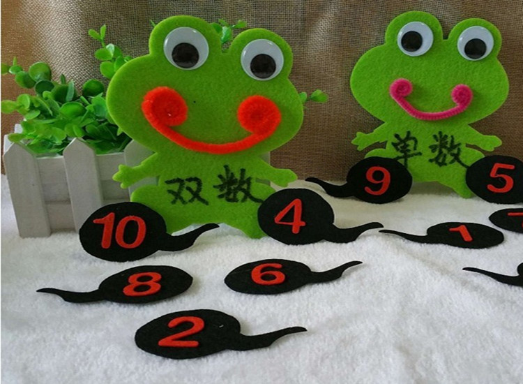 幼儿园自制玩教具蝌蚪找妈妈数学单双数游戏活动材料